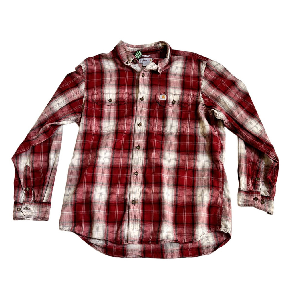 Carhartt Relaxed Fit Flannel Shirt Red Plaid